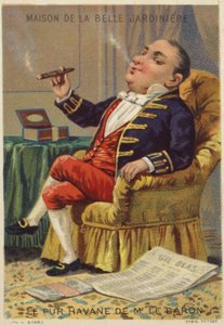 Gentiluomo che fuma un sigaro da French School