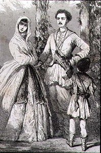 Costumi georgiani negli anni 1860 (incisione) da French School