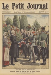 Soldati tedeschi rifiutano di permettere che corone con nastri tricolori francesi siano poste sulle tombe dei soldati uccisi nella guerra franco-prussiana da French School