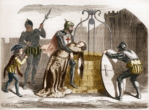 Gilles de Rais (Retz o Rays) (1404-1440), maresciallo di Francia fa perire sua moglie. Incisione in 