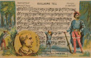Gioachino Rossini, compositore italiano del XIX secolo, e musica dalla sua opera Guglielmo Tell