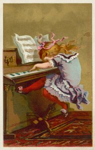 Ragazza che suona il pianoforte da French School