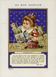 Ragazza che gioca con bambole dipingendo, Chevalet da French School