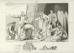 Elemosina ai poveri, regno di Clotario III, re di Neustria e Borgogna, VII secolo da French School