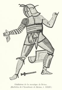 Gladiatore del mosaico di Reims da French School