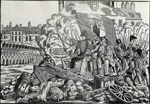 Gloriose e memorabili battaglie del luglio 1830 nel quartiere del Municipio di Parigi - Rivoluzione del 1830 - Le battaglie nei giorni di luglio 1830 a Parigi da French School