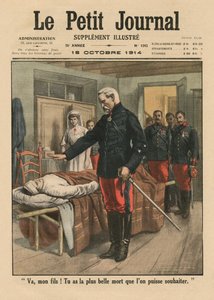 Vai, figlio mio, hai la morte più bella che si possa desiderare, illustrazione di copertina da Le Petit Journal, supplemento illustrato, 18 ottobre 1914