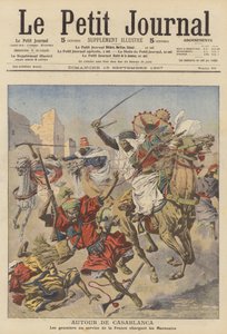 Goumiers attaccano i marocchini vicino a Casablanca (litografia a colori)