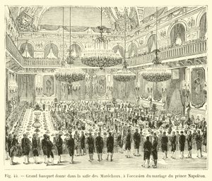 Grande banchetto nella sala dei Marescialli, in occasione del matrimonio del principe Napoleone da French School