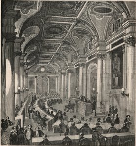 Grande sala delle riunioni al Consiglio di Stato a Parigi - Incisione in "Tableau-de-Paris" di Edmond Texier 1852 da French School