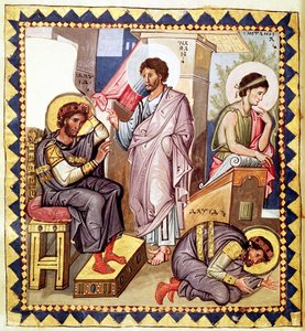 La penitenza di Davide, con Davide e Nathan, da un salterio, X secolo