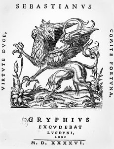 Emblema del tipografo di Sebastianus Gryphius, Lione, 1546 da French School
