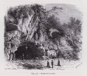 Grotta di Lourdes (incisione) da French School