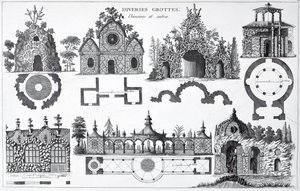 Progetti per grotte da Jardins Anglo-Chinois di George Louis Le Rouge, pubblicato 1775-78