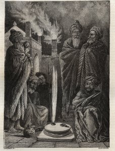 Guebre (o Zoroastriano) vicino a Baku (Baku, Azerbaigian) - Adoratori del fuoco - Nuova Enciclopedia Nazionale di Maurice La Charest - 1870 da French School
