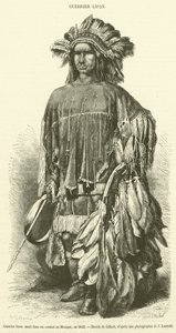 Guerriero lipan morto in un combattimento in Messico, nel 1842 (incisione) da French School