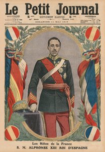 Ospiti della Francia, S.M. Alfonso XIII, Re di Spagna, illustrazione di copertina da 