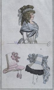 Acconciature e cappelli (incisione a colori)