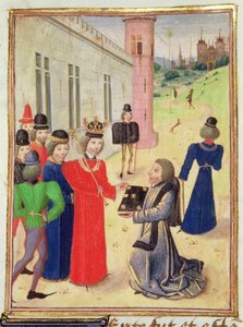 Froissart presenta il suo libro a Riccardo II, dalla Cronaca di Froissart, Vol IV da French School