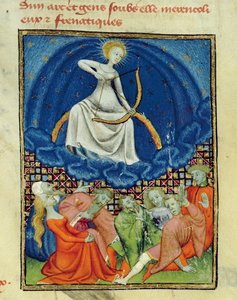 Diana e le sue seguaci, lunatici (adoratori della luna), copia parigina, c.1410-15 da French School