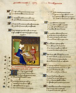 Harley 4431, f.261v Christine de Pisan e suo figlio, illustrazione da 