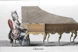 Suonatore di clavicembalo (Clavicembalo, cembalo). da French School