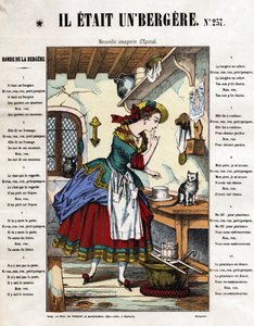 Era una pastorella. Canzone popolare. Immagine di Epinal del XIX secolo. da French School