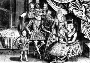 Enrico IV (1553-1610) Re di Francia con la sua famiglia e i suoi consiglieri da French School