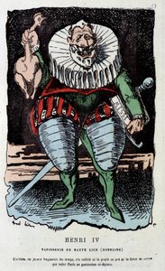 Enrico IV (1553 - 1610) e la gallina in pentola - in "Histoire de France Tintamarresque" di Touchatout da French School