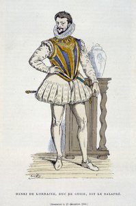 Enrico di Lorena, Duca di Guisa, detto il Balafré (1550 - 1588) - in "Francia e i francesi attraverso i secoli" di Augustin da French School