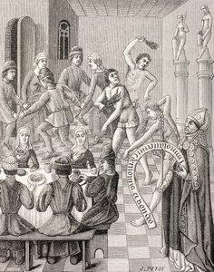 Eresia dei Flagellanti, 1880 circa (litografia) da French School