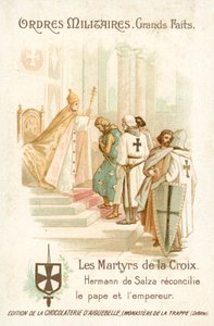 Hermann von Salza, Gran Maestro dei Cavalieri Teutonici, porta alla riconciliazione tra Papa Gregorio IX e l