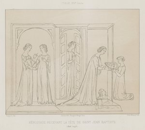 Erodiade riceve la testa di Giovanni Battista da French School
