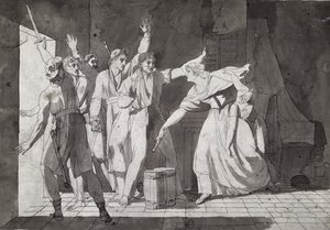 Eroismo di una donna di fronte ai ladri Vandeani che hanno preso il controllo di Saint-Mithier, 1793