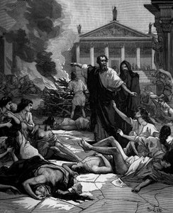 Ippocrate (in greco Ippokrates) medico greco (460-380 a.C.) arriva ad Atene e decima la peste accendendo grandi fuochi.