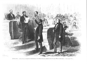 Hiram Revels, il primo senatore nero dello Stato del Mississippi che presta giuramento al Congresso di Washington da French School