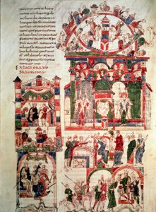 Storia della vita del re Salomone Pagina della Bibbia di Noailles (o Bibbia di Sant Pere de Roda o Saint Pierre de Rodas) X o XI secolo Parigi, B.N. da French School