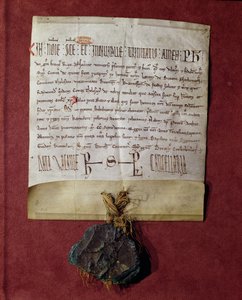 Omaggio a Re Filippo II (1165-1223) da parte di Simon de Montfort (c.1160-1218) per i territori confiscati a Raimondo VI (1197-1249) c.1216