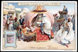 Luna di miele in Marocco - cromo. Liebig, v. 1895 da French School