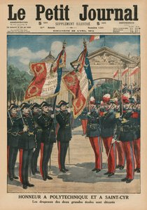 Onore a Polytechnique e Saint-Cyr, illustrazione di copertina da Le Petit Journal, supplemento illustrato, 26 aprile 1914 da French School
