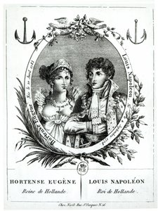 Hortense de Beauharnais (1783-1837) e Louis-Napoleon Bonaparte (1778-1846) da French School