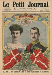 Ospiti di Francia, Re Cristiano X e Regina Alessandrina di Danimarca, illustrazione di copertina di 