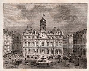 Hotel de Ville de Lyon - incisione in 