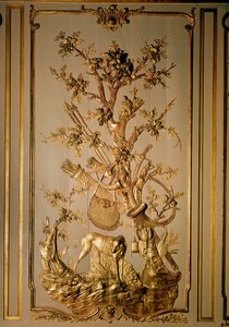 Scena di caccia, pannelli in legno originariamente dalla sala da pranzo dell