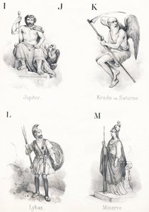 ; IJ K L M: Giove, Krodo, Lybas, Minerva da French School