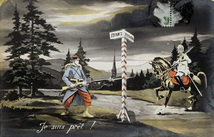 Sono pronto, cartolina della Prima Guerra Mondiale, 1914 da French School