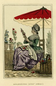 Costume di stambecco del XVIII secolo. Incisione a colori, in “France et les francais a travers les siecles” di Augustin Challamel, F.Roy editore, Parigi 1882. Collezione Selva.