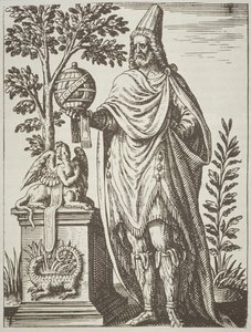 Ritratto ideale di Apollonio di Tiana, da De Divinatione et Magicis Praestigiis di Jean-Jacques Boissard, 1605, pubblicato in A History of Magic fine XIX secolo da French School