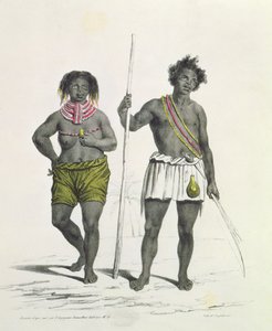 Idolatra nero del Regno di Benguela, Angola, inciso da Godefroy Engelmann