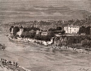 Ile Barbe nel mezzo della Saona, nel 9° arrondissement di Lione da French School